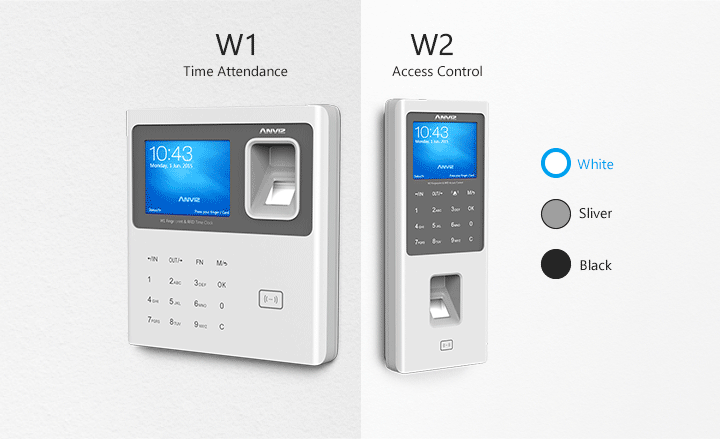 W1_10 Rilevazione presenze W1 disponibile in tre colori nero grigio e bianco